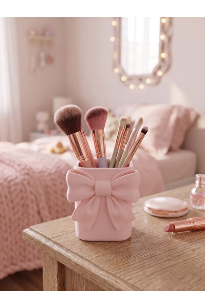 craftopya Bowknot Makeup Brush Organizer - Aesthetic Cosmetic Organizer Box -...