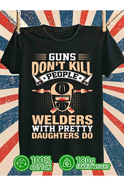 LİNA06 تي شيرت Welders Tee Funny Humor للرجال، 180 جرام، 100%، أسود، مقاس عاد...