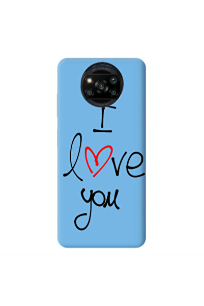 Other Xiaomi Poco X3 /X3 Pro i love you Blue Colored Silicone TPU Θήκη
