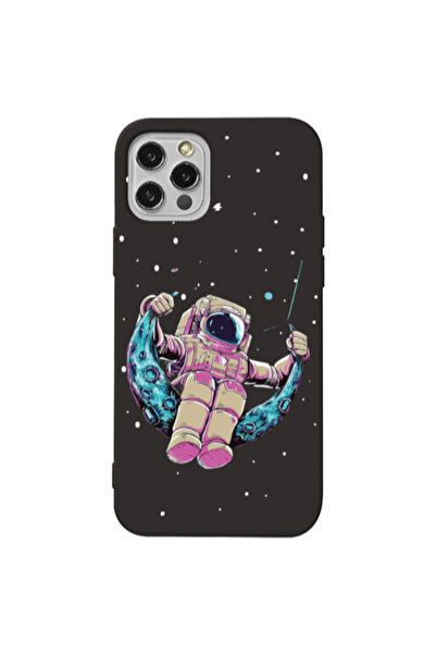 Other Apple iPhone 12 Pro Max Astronaut swinging on the moon Black Colored Si...