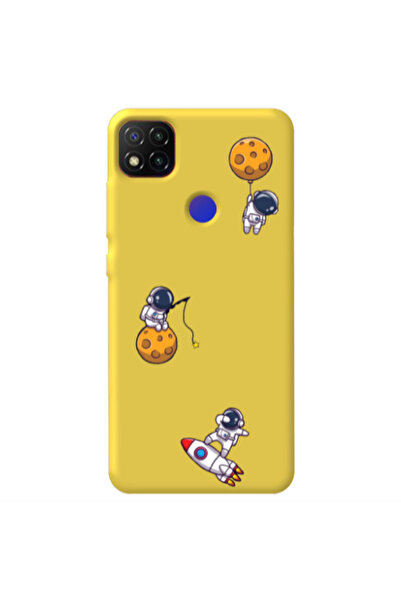 Other Xiaomi Redmi 9c Cute astronauts Yellow Colored Silicone TPU Θήκη