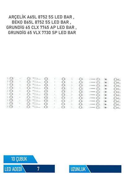 Arçelik Arcelik A65L 8752 5S Tv Led Bar 10 Parca 65 inc