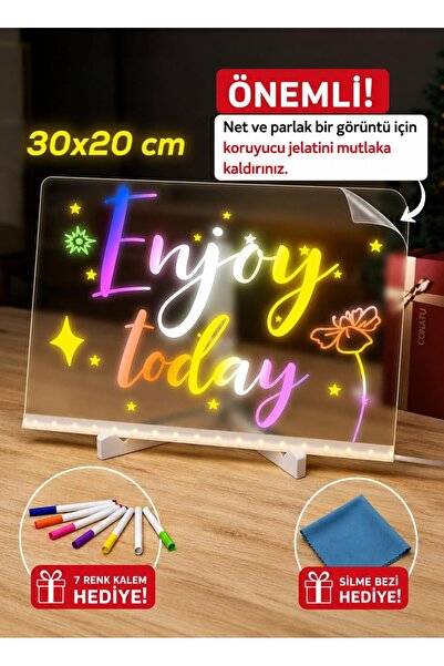 Royal Rain Store Shopexxtra LED Işıklı Şeffaf Çizim Tableti ve Yazı Tahtası -...