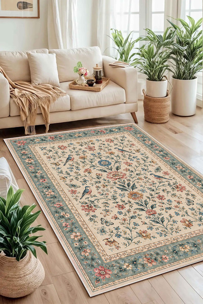 df home Salon Halısı Mutfak halısı Yolluk Geometrik İskandinav Eskitmeli Diji...