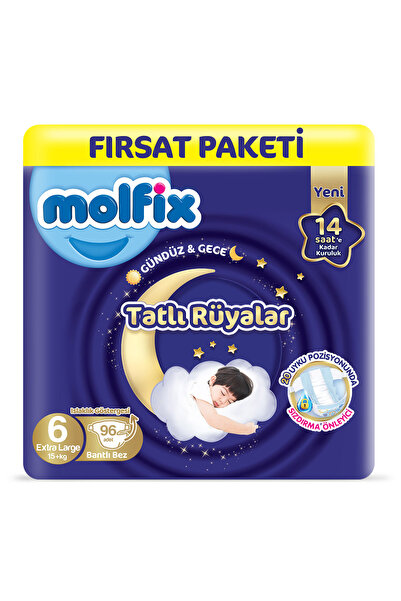 Molfix Tatlı Rüyalar Fırsat Paketi 6 Beden Extra Large 96 Adet