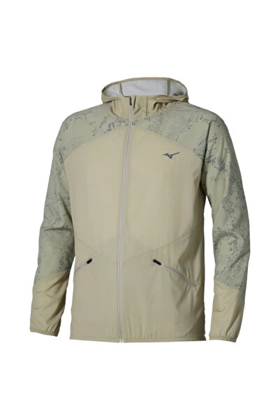 MIZUNO Active Alpha Hooded Jacket Men's Hooded Raincoat Beige