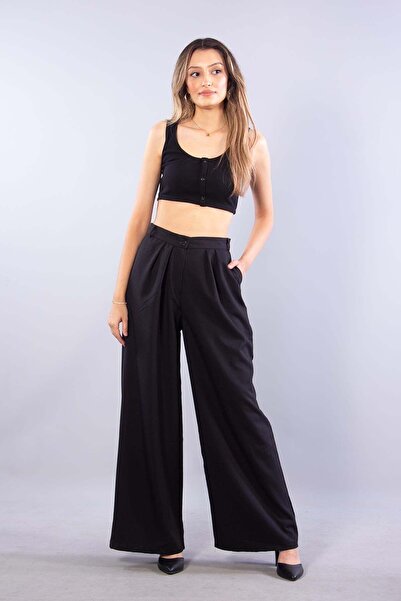 Mckanzie 6290 (n-1710) ready-to-wear belted pleated wide leg trousers