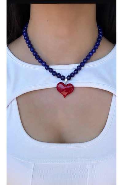 BABEN JEWELLERY Doğal Taş ve charm detaylı el yapımı kolye