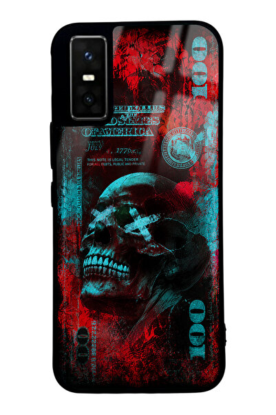 Spoyi İnfinix GT 30 Pro Red Neon Skull Chaos Tasarımlı Glossy Telefon Kılıfı