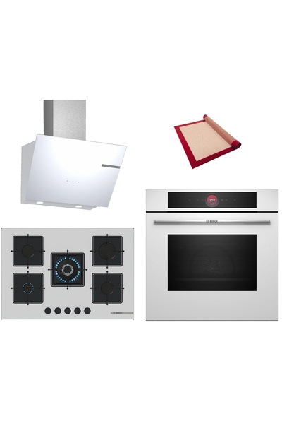 Bosch White Deluxe 3 lü Ankastre Set 619 ( HBG7341W1 - PNQ7B2P31O - DWK66PJ20...