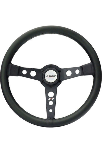 Simoni Racing Grinta Δερμάτινο Τριών Ακτίνων Τιμόνι Αυτοκινήτου με Διάμετρο 3...