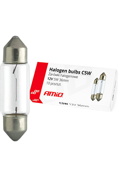 AMIO Λάμπες Αυτοκινήτου C5W Αλογόνου 12V 5W 10 τεμάχια