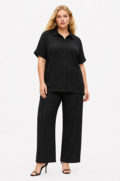 Mivoon Muslin Fabric Women's Shirt and Pants Set Xl-6Xl