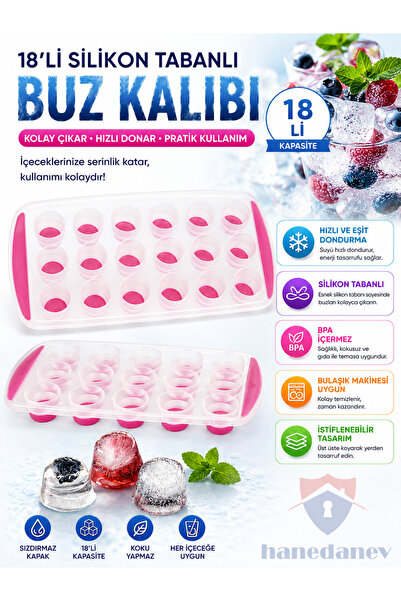 Hanedanev Silicone-Based Round Ice Mold with Transparent Body, Easy-To-Remove...
