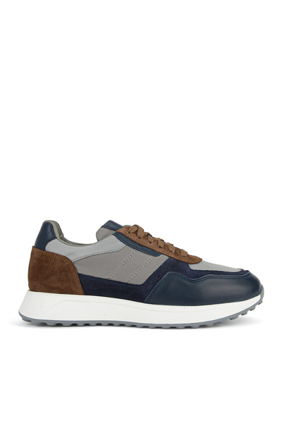 Ziya , Men's Genuine Leather Sneaker 1631026Z2022 Navy Blue
