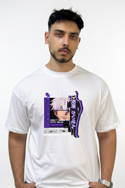 Anetos Gojo Satoru_32 Design Printed Oversize White T-Shirt