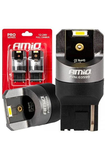 AMIO Λάμπες Αυτοκινήτου W21W Canbus LED 6000K Ψυχρό Λευκό 12-24V 2 τεμάχια