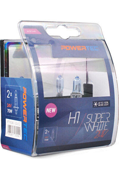 M-TECH Λάμπες Αυτοκινήτου Powerteck Σούπερ Λευκό H1 Αλογόνου 3450K Θερμό Λευκ...