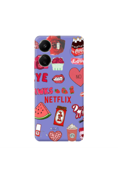 Other Xiaomi Redmi 13C pizza is my valentine Purple Colored Silicone TPU Θήκη