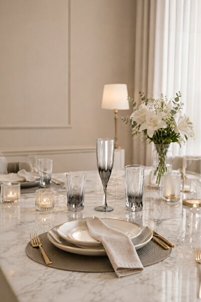 P H Panayır Home Platinum 18 Piece Water Glass Set