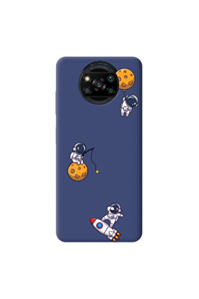 Other Xiaomi Poco X3 /X3 Pro Cute astronauts Dark blue Colored Silicone TPU Θήκη