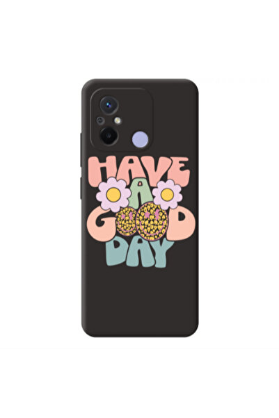 Other Xiaomi Redmi 12C Have A Good day Black Colored Silicone TPU Θήκη
