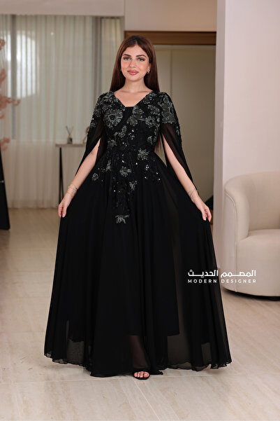 modern designer Embroidered evening dress