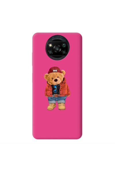 Other Xiaomi Poco X3 /X3 Pro Bear in a hat Fuchsia Colored Silicone TPU Θήκη