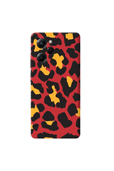 Other Xiaomi Poco X5 Pro Yellow leopard Red Colored Silicone TPU Θήκη