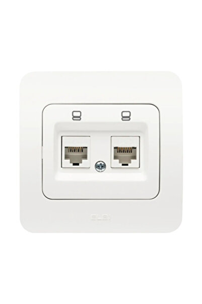 OEM Priză date RJ45 dublă UTP Jazz CAT6E, alb mat