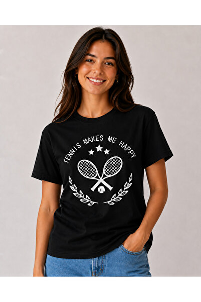 VODEXA Unisex Oversize T-Shirt Tenni̇s 14 Printed 100% Cotton T-Shirt Comfort...