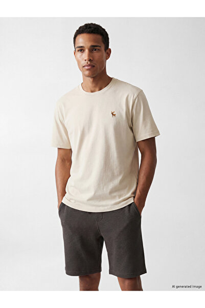 LC Waikiki Peak New Season Crew Neck Embroidered Men's T-Shirt