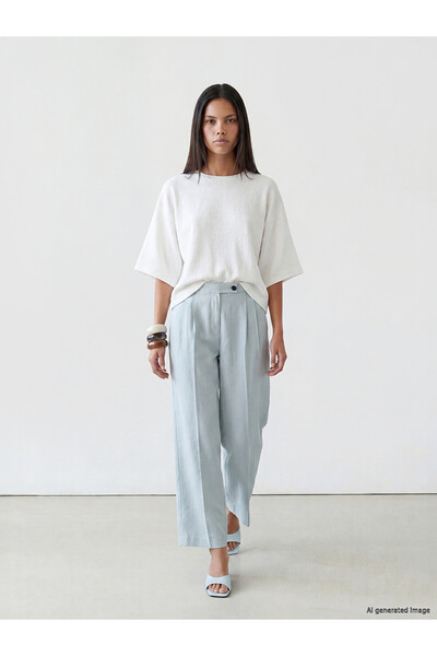 LC Waikiki Özmarka New Season Loose Fit Women's Pleated Fabric Trousers