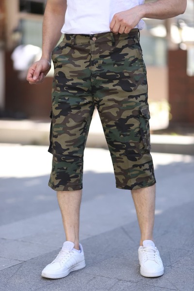 sports here Capri Cargo Pocket Camouflage Patterned Seasonal Trousers