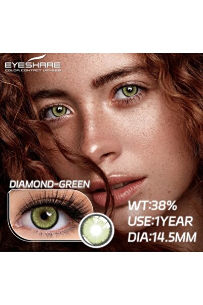 Elvoria Norko diamond green damarlı hareli yeşil göz lensi (yıllık)