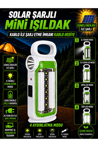 nelerbulurum Güneş Enerjili Ve Şarj Edilebilir 4 Modlu Florasan Ve Cob Ledli ...