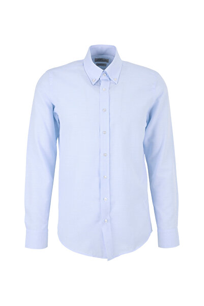 ALTINYILDIZ CLASSICS Mavi Erkek Düğmeli Tailored Fit Gömlek