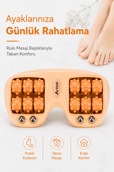 Arfseb Ayak Tabanı Masaj Aleti Rulo Başlıklı Rahatlatıcı Masaj Aparatı