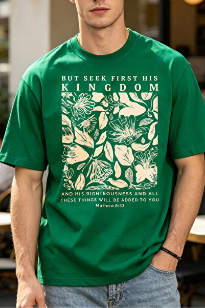 Fleck Religious Floral Design T Shirts For Men Bible Verse Matthew 833 Mens P...
