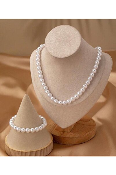 Shiklik 2-Piece White Color Pearl Women's Jewelry Set