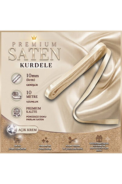 edalle Saten Kurdele 1 Cm 10 Metre, Özel Gün Hediye Süsleme Kurdelesi