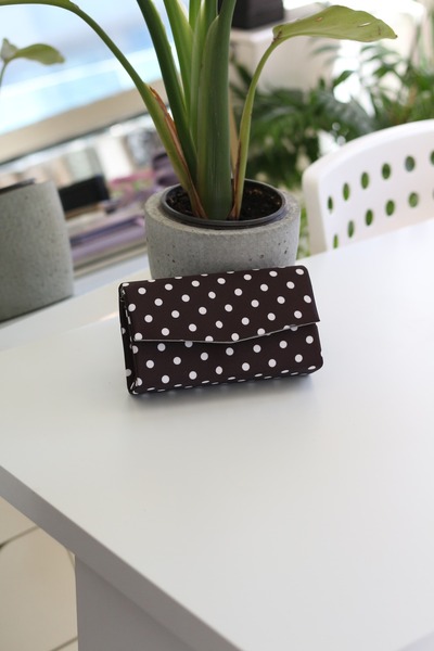 Moom Bag Women's Brown Polka Dot Satin Mini Box Shoulder Bag