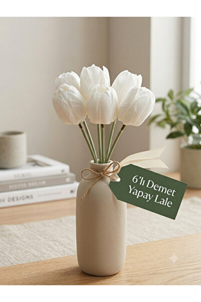 Lilac Home Yapay Çiçek Tek Dal Beyaz Lale