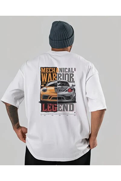 Panda Baskı Tekstil Mechanic Cars Printed Special Design Oversize Tshirt