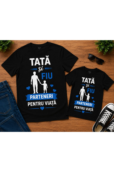 GE Set tricouri Tată și Fiu – Parteneri pentru viață