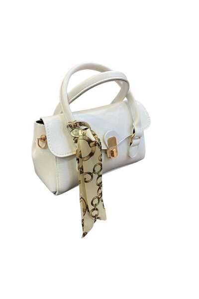Senna Collection Stylish Bag with Awesome Scarf Detail in White