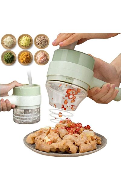 ELTRAZONE 4-in-1 Handheld Electric Vegetable Cutter and Food Chopper Set