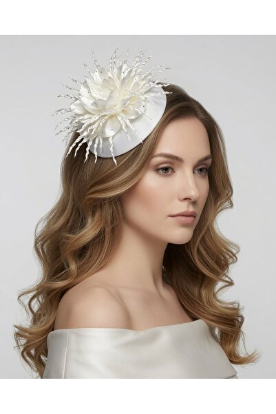 bba new trend Vualet Nikah Şapkası Gelin Şapkası Fascinator Hat Kadın Saç Aks...