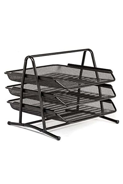ELTRAZONE Hi-Range Desk Deposit Tray 3 Layer A4 Metal Office Desk Organiser P...