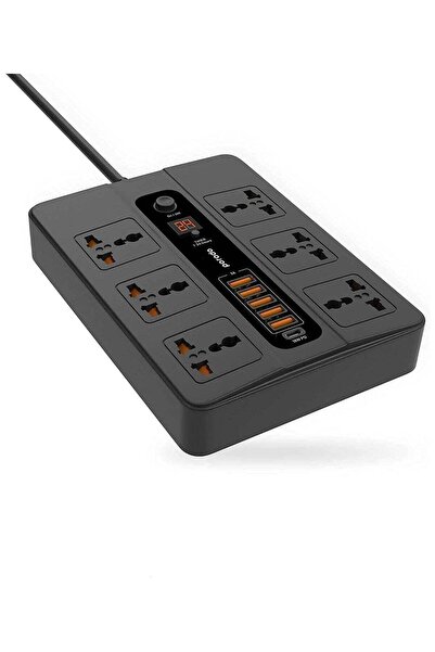 Generic مقبس طاقة عالمي، 6 مخارج تيار متردد و5 منافذ USB ومنفذ USB-C PD بقوة ...